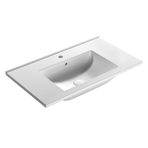 Раковина керамическая Globo Lalita 81 см HA081.BI подвесная цвет белый 1 отверстие под смеситель