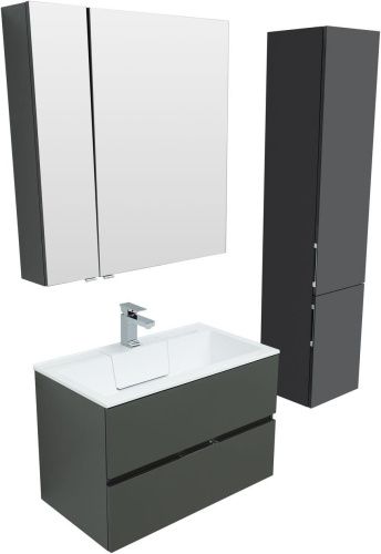 Тумба под раковину Aquanet Алвита 00215120 79х45х51 подвесная цвет черный