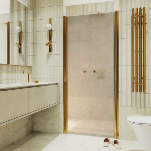 Душевая дверь Maybah Glass MGD-442-3 99х198 стекло тонированное профиль золото глянцевое