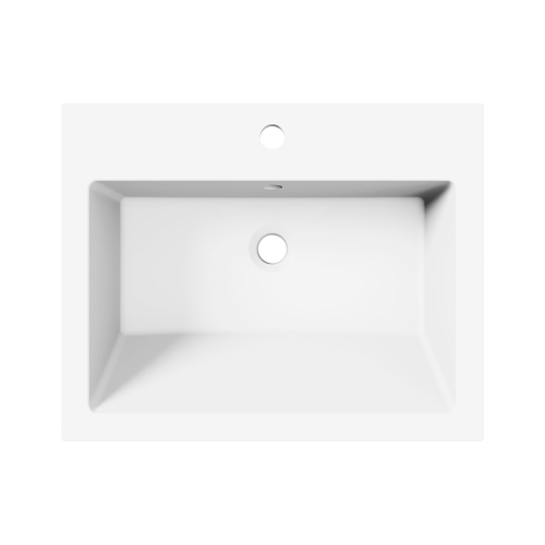 Раковина из литьевого мрамора Paola Paola Nero 600 ST-W 60х48 полувстраиваемая цвет белый матовый