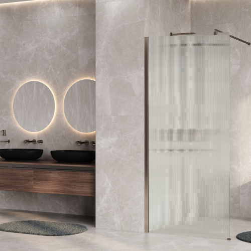 Душевая перегородка WasserKRAFT Rur 30W 30W46BN-FL 110х200 стекло рифленое профиль никель