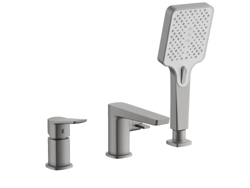 Смеситель BELZ B66715-3 на борт ванны оружейная сталь