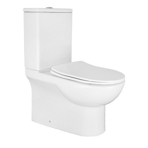 Унитаз-компакт напольный с бачком Azario Ambra AZ-848 белый с сиденьем микролифт безободковый каскадный смыв