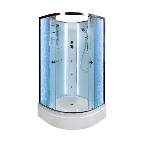 Душевая кабина AvaCan EM2780NLED+GM 80х80 четверть круга без крыши ориентация универсальная