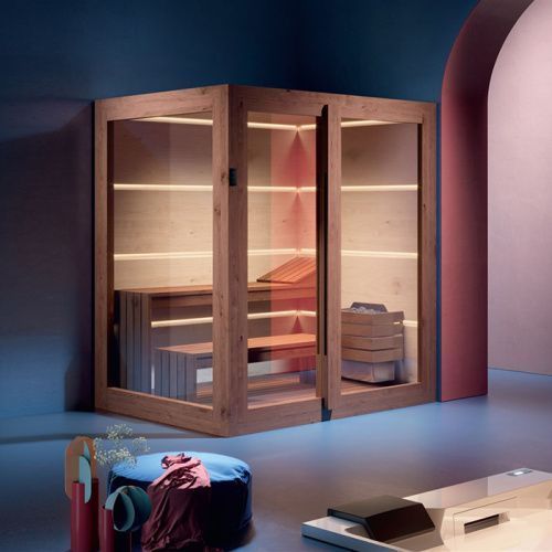 Сауна Gruppo Treesse AURA SA1815DX01AVL 180х150х216 с подсветкой дверь стекло/дерево левосторонняя