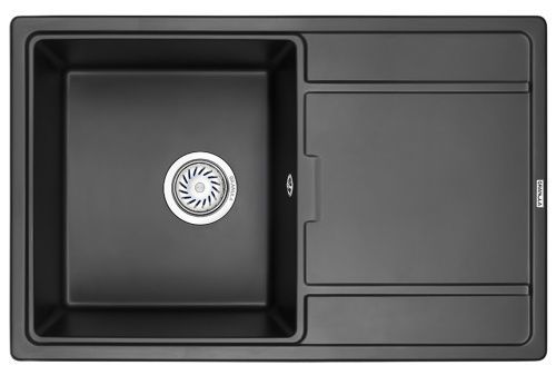 Кухонная мойка Granula 7804, ТУРМАЛИН 78х50 цвет черный поверхность матовая
