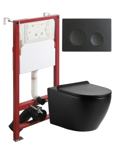 Комплект унитаз с инсталляцией и клавишей смыва Agger ATI03144+APB144