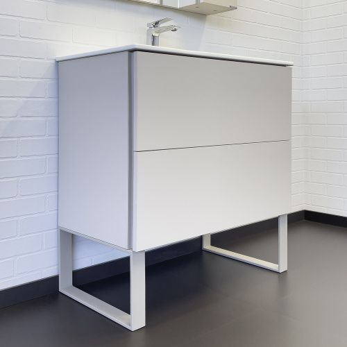 Тумба с раковиной Comforty Бильбао 00-00017176CF 81х47х85 напольная цвет серый шелк