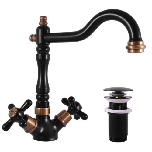 Смеситель RavSlezak MORAVA RETRO MK121.5/8CMATSM на биде черный матовый