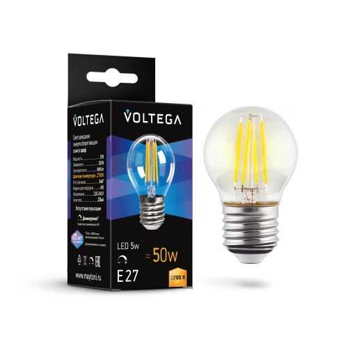 Лампа светодиодная Voltega Globe dim 5W 7201