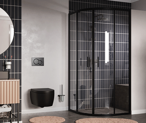 Душевой уголок Wasserkraft Dill 61S 61S01 90х90 стекло прозрачное профиль черный без поддона - фото 4