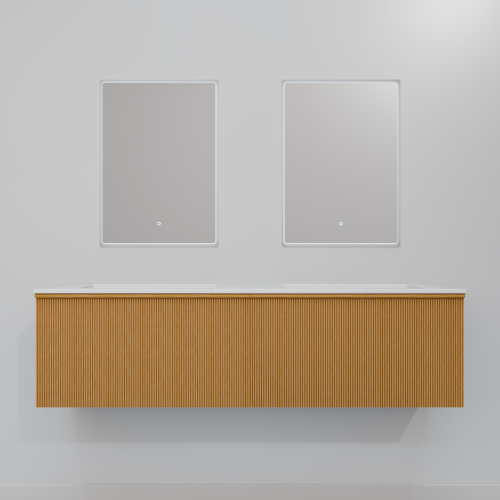 Тумба с раковиной+зеркало Art Decco Andy (Энди) AAN15W11D1M0 150x45x40 подвесная цвет белый дуб