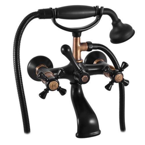 Смеситель для ванны и душа MORAVA RETRO MK359.5/2CMATSM настенный черный матовый