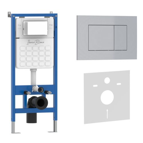 Комплект сантехническая инсталляция с клавишей смыва Iberica Blanca ESTI-S IB001.853