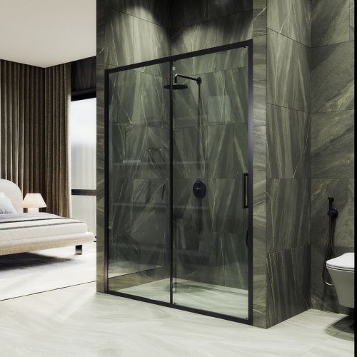 Душевая дверь Maybah Glass MGD-1278-6 180х195 стекло прозрачное профиль черный