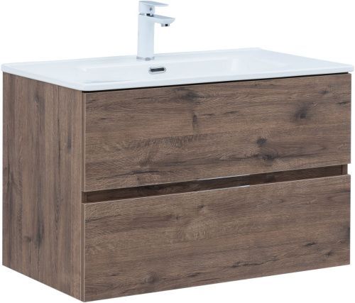 Тумба под раковину Aquanet Алвита New 00334186 80х46х51 подвесная цвет коричневый