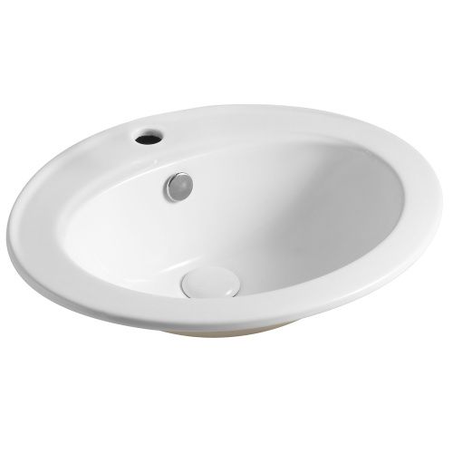 Раковина из санфаянса Azario AZ-T808 56х48 встраиваемая цвет белый 1 отверстие под смеситель