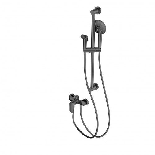 Душевой гарнитур со смесителем Wonzon & Woghand WW-A4888-BGG настенный графит