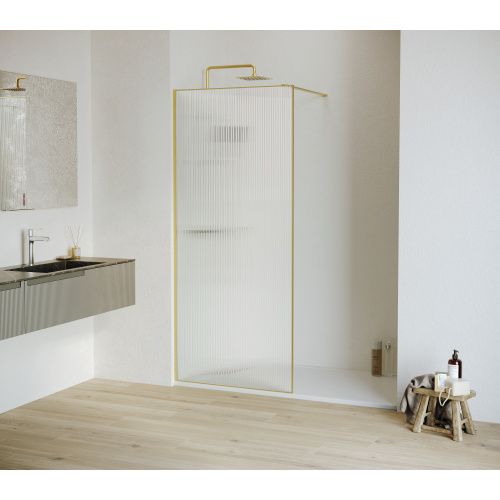 Душевая перегородка RGW Walk In 06100807-156 70х195 стекло рифленое профиль золото глянцевое