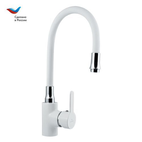 Смеситель для кухни Славен Коттедж СЛ-ЦВ-Ф26 на мойку белый/хром