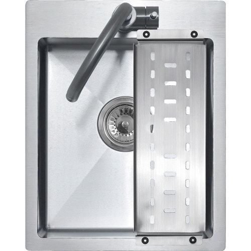 Кухонная мойка Melana ProfLine MLN-R4050H+коландер 40х50 цвет сатин поверхность матовая