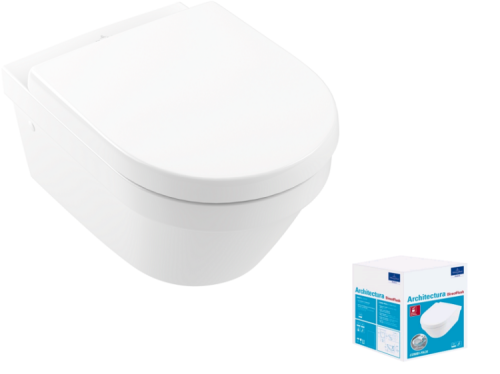 Унитаз подвесной Villeroy Boch Architectura 4694HR01 белый с сиденьем микролифт душевой смыв