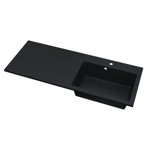 Раковина кварцевая Uperwood Cosmos Quartz RCosmos120RU 120х48 над стиральной машиной цвет черный