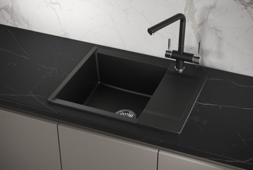 Кухонная мойка Granula 6202, ТУРМАЛИН 62х50 цвет черный поверхность матовая