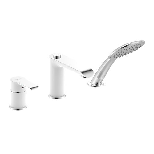 Смеситель Rossinka W W40-39 на борт ванны белый/хром