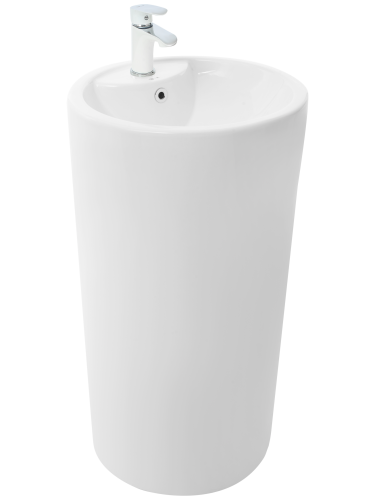 Раковина из санфаянса WeltWasser WW SK 46 см 10000005491 напольная цвет белый глянцевый 1 отверстие под смеситель