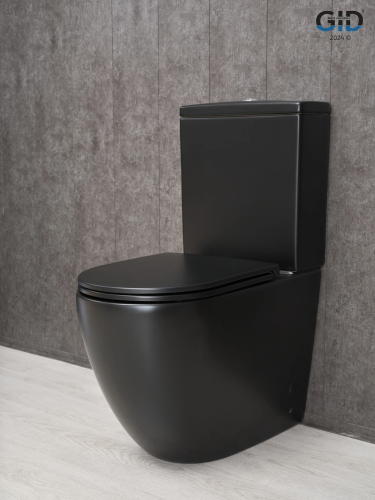 Унитаз напольный с бачком Gid Convexo Tn2188Bm (62250Y) черный матовый с сиденьем микролифт безободковый