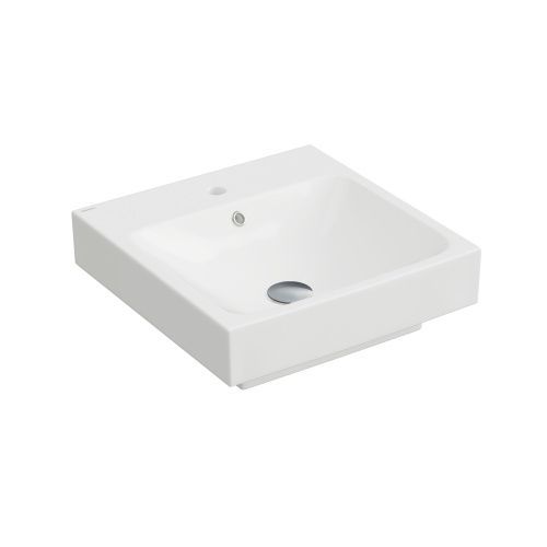 Раковина из сантехнического фарфора Berges Strati 182005 49х48 подвесная цвет белый глянцевый 1 отверстие под смеситель