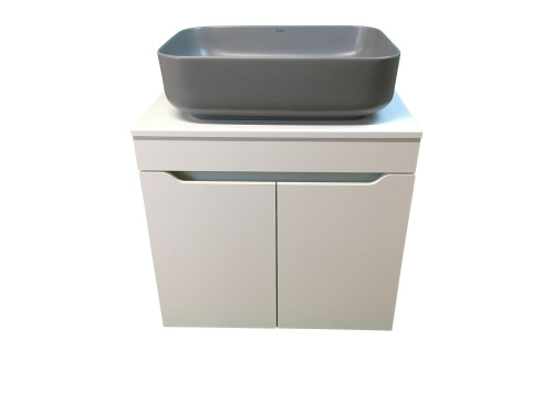 Тумба с раковиной Sintesi STL.W7019_SIN-LVB-APP-409GM 60х55х50 подвесная цвет белый/темно-серый