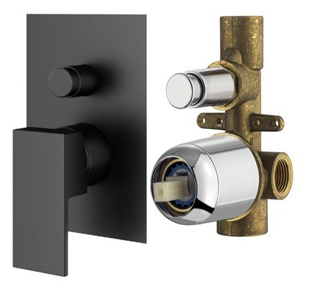 Смеситель для душа Plumberia Selection Tag KITTG1001NO встраиваемый черный матовый