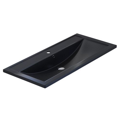 Раковина кварцевая Uperwood Foster Quartz 291030047 100х46 полувстраиваемая цвет черный