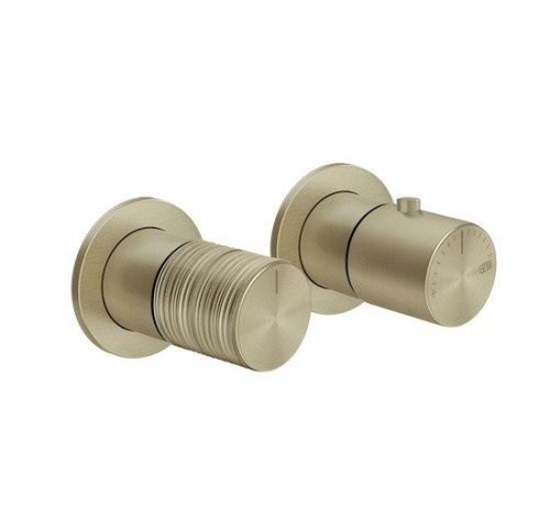Смеситель для душа Gessi Habito Trame 70334/727 встраиваемый в стену золото с термостатом