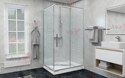 Душевой уголок AvaCan FC-160-SC90 90х90 стекло прозрачное профиль хром без поддона