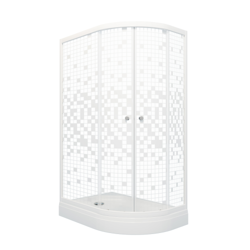 Душевой уголок Тритон Коралл Щ0000061780 120х80 стекло прозраное с узором профиль белый с поддоном