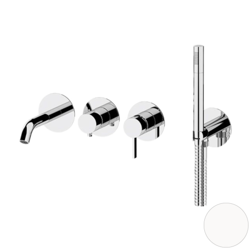 Смеситель для ванны Remer Metrica MC53D2PBO встраиваемый в стену белый