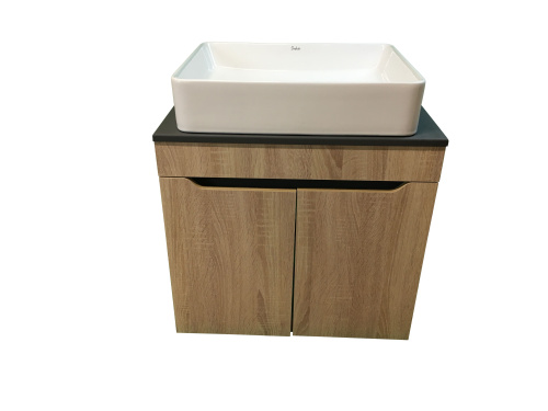 Тумба с раковиной Sintesi STL.W7023_SIN-LVB-APP-407 60х55х50 подвесная цвет темно-серый/коричневый/белый