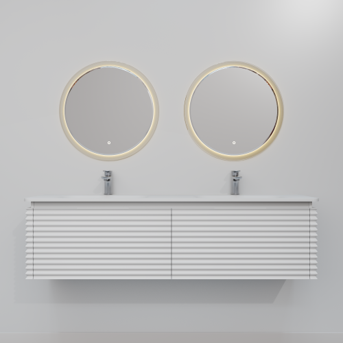 Тумба с раковиной+зеркало Art Decco Jacqueline (Жаклин) AJC15W34D1MF 150x45x40 подвесная цвет белый