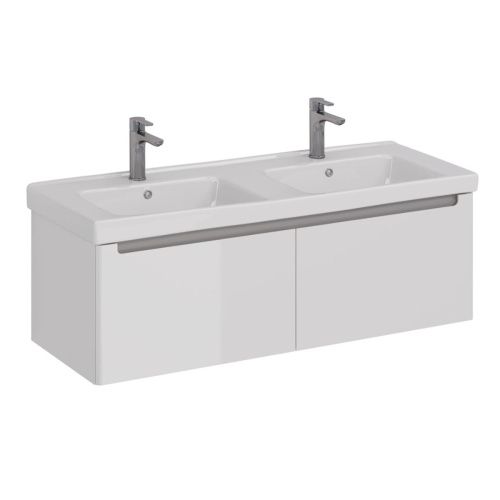 Тумба под раковину LeMark Buno mini LM05BM125T 120х45х39 подвесная цвет белый/серый