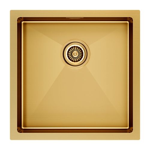 Кухонная мойка Paulmark GERBERG 44 UNI PM254444-BG 39х39 цвет брашированное золото поверхность матовая