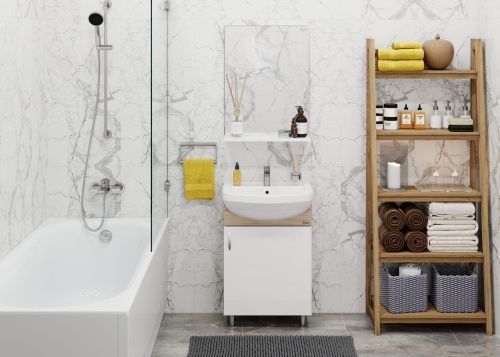 Комплект мебели: тумба + раковина 52x44x82 + зеркало Onika ЭКО 105204 напольный цвет белый