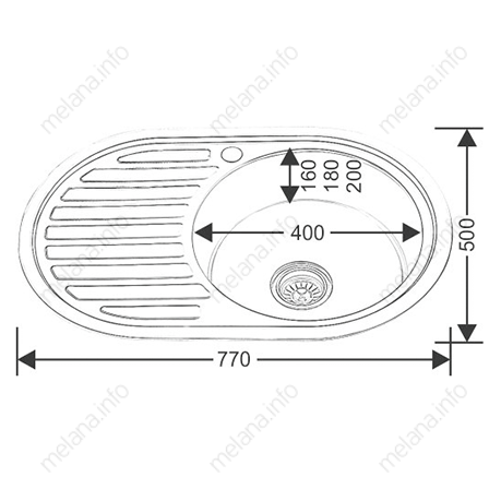 Кухонная мойка Melana 124 tb (*12) 77х50 цвет хром - фото 2