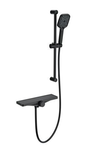 Смеситель для ванны Wonzon & Woghand WW-B2551-A-MB настенный черный с термостатом