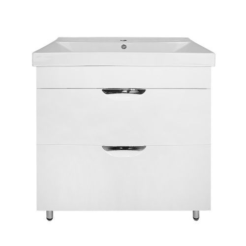 Тумба с раковиной Loranto Соло CS00091380 82х47х89 напольная цвет белый глянцевый
