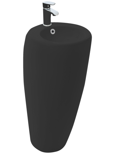 Раковина из санфаянса WeltWasser WW SK 38 см 10000013333 напольная цвет черный матовый 1 отверстие под смеситель