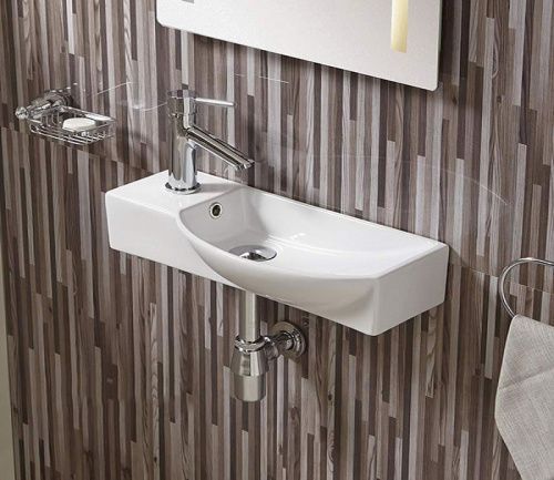 Раковина из санфаянса CeramaLux 7947CR 51х25 подвесная цвет белый 1 отверстие под смеситель