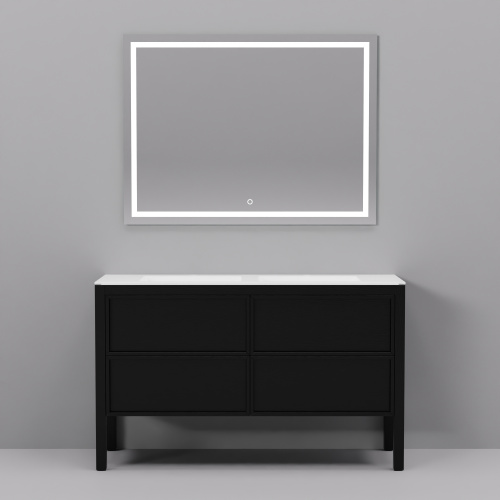 Тумба с раковиной+зеркало Art Decco Elisa (Элиса) AES14F78D2M0 140x45x85 напольная цвет черный дуб